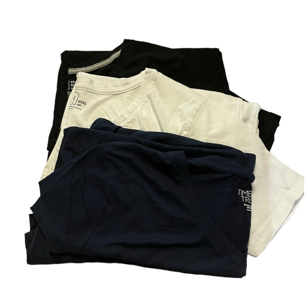 Time and Tru Tops Tees XXXL 3XG Lot Of 3 Short Sleeves Scoop Neck Pre-Owned